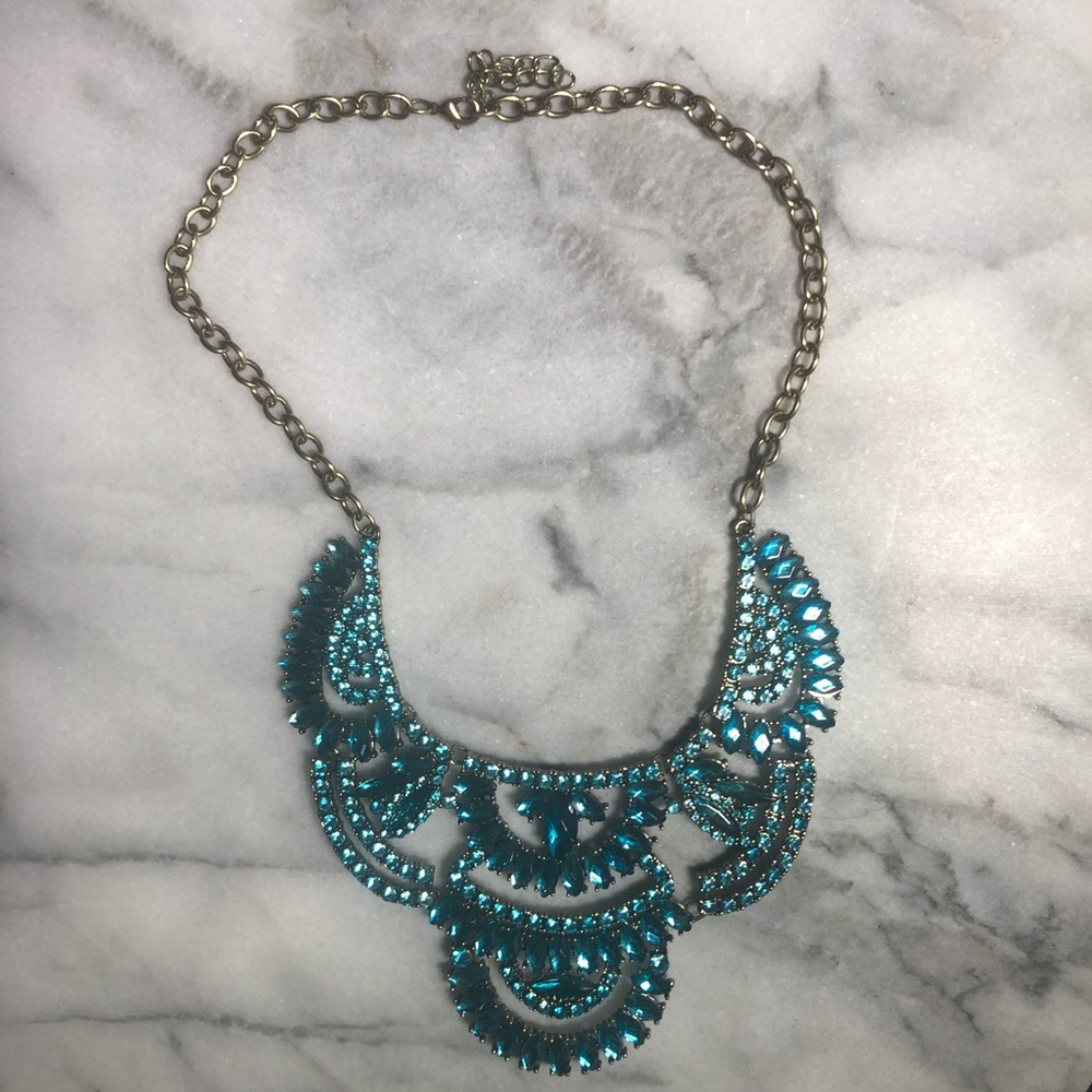 Nordstrom Blue Crystal Statement Necklace - Picture 3 of 5
